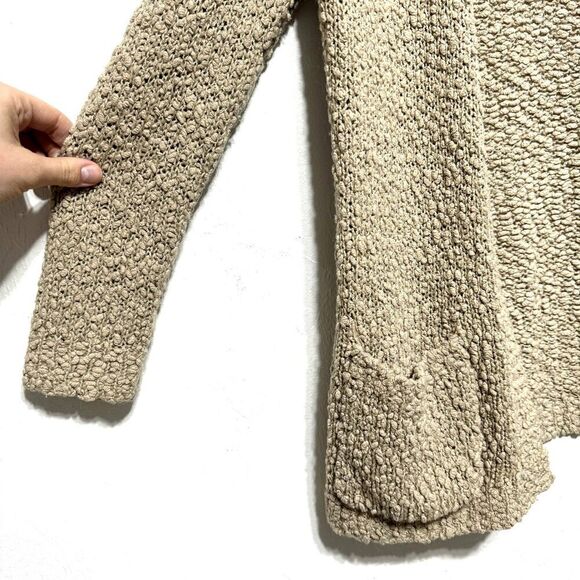 Forever 21 Cardigan Sweater Tan Brown 3/4 Sleeve Knit Open Front Womens sz Small - Picture 3 of 7